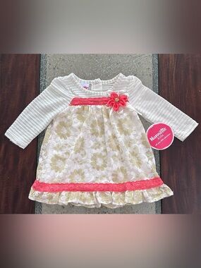 Nannette Kids Baby Girl Floral Lace Dress 12M NWT